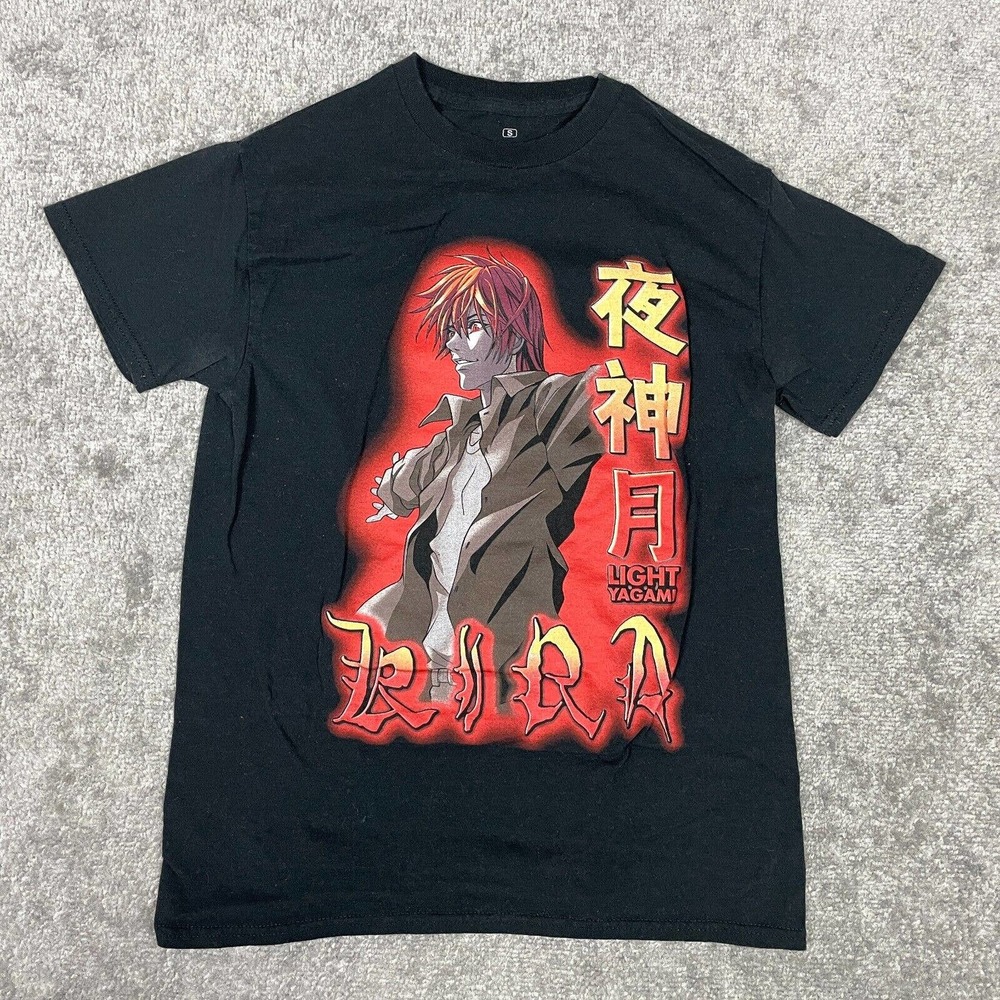 Death Note Shirt Youth Small Black Light Yagami Anime Horror Manga